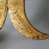 Gold metal flare wall lamp Ferro Art 60/70s