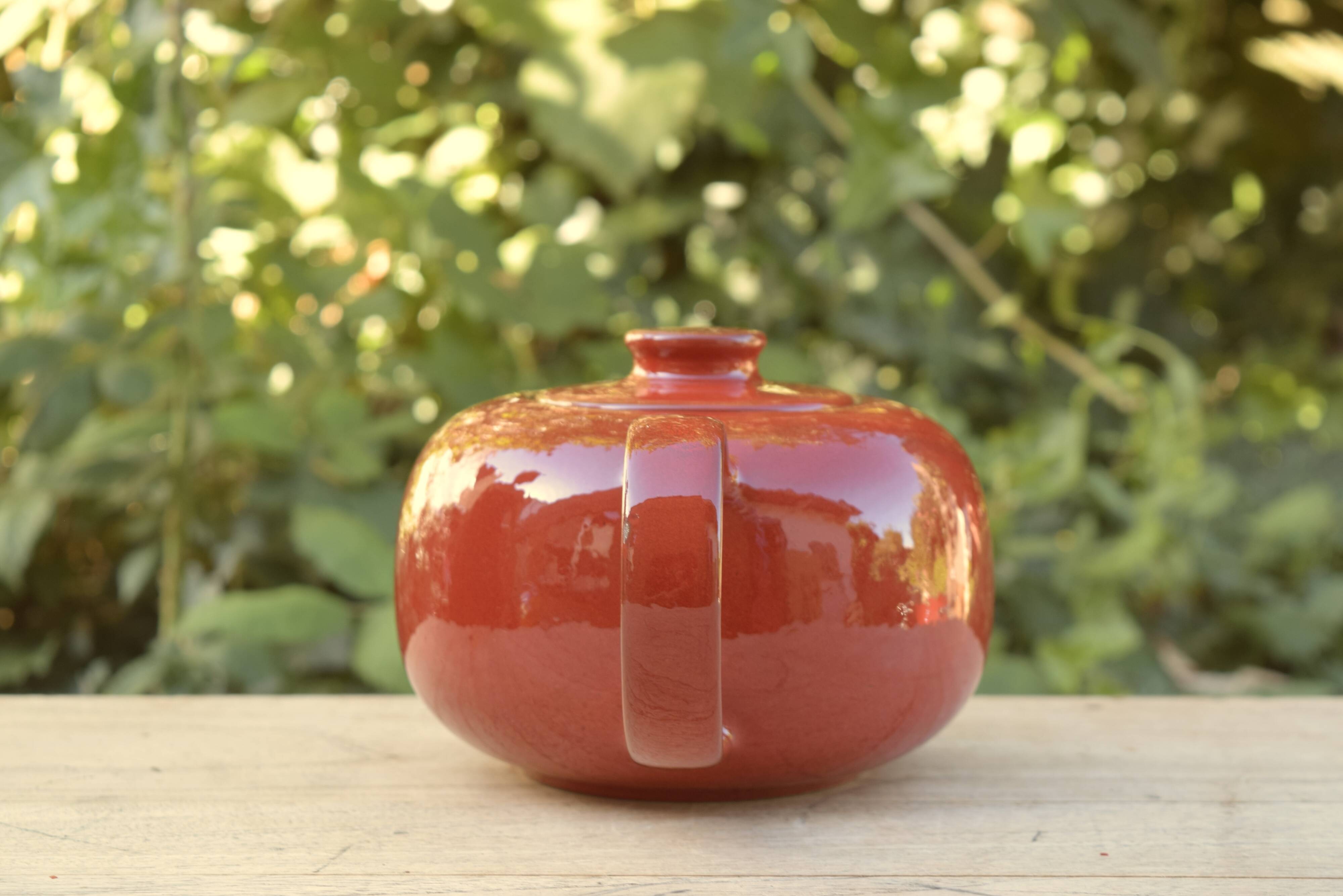 Vintage Melitta Ceracron red teapot - Glazed ceramic - Made in Germany - 1970s