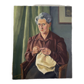 Oil canvas “knitting” 1945