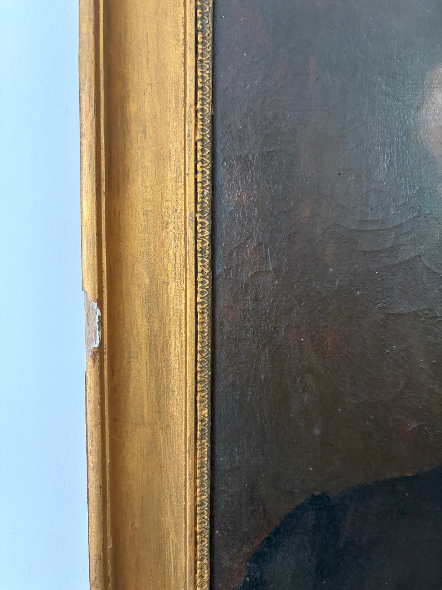 Oil portrait on canvas signed