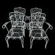 4 Provençal wrought iron armchairs