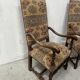 Paire de fauteuils de style Louis XIII a haut dossiers plats XX siècle
