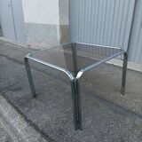 Vintage chrome coffee table and smoked glass