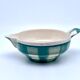 Vintage beige and green checkered service