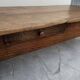 Rustic farmhouse coffee table with two drawers, solid oak, 19th century - 1.97m