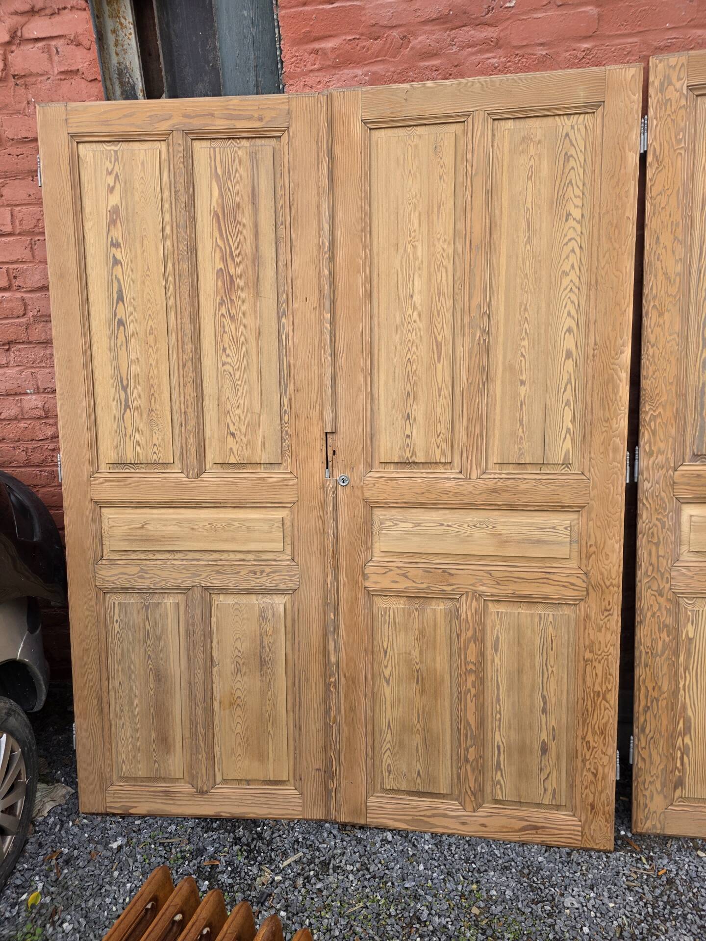 4 old cupboard doors in pitch pine