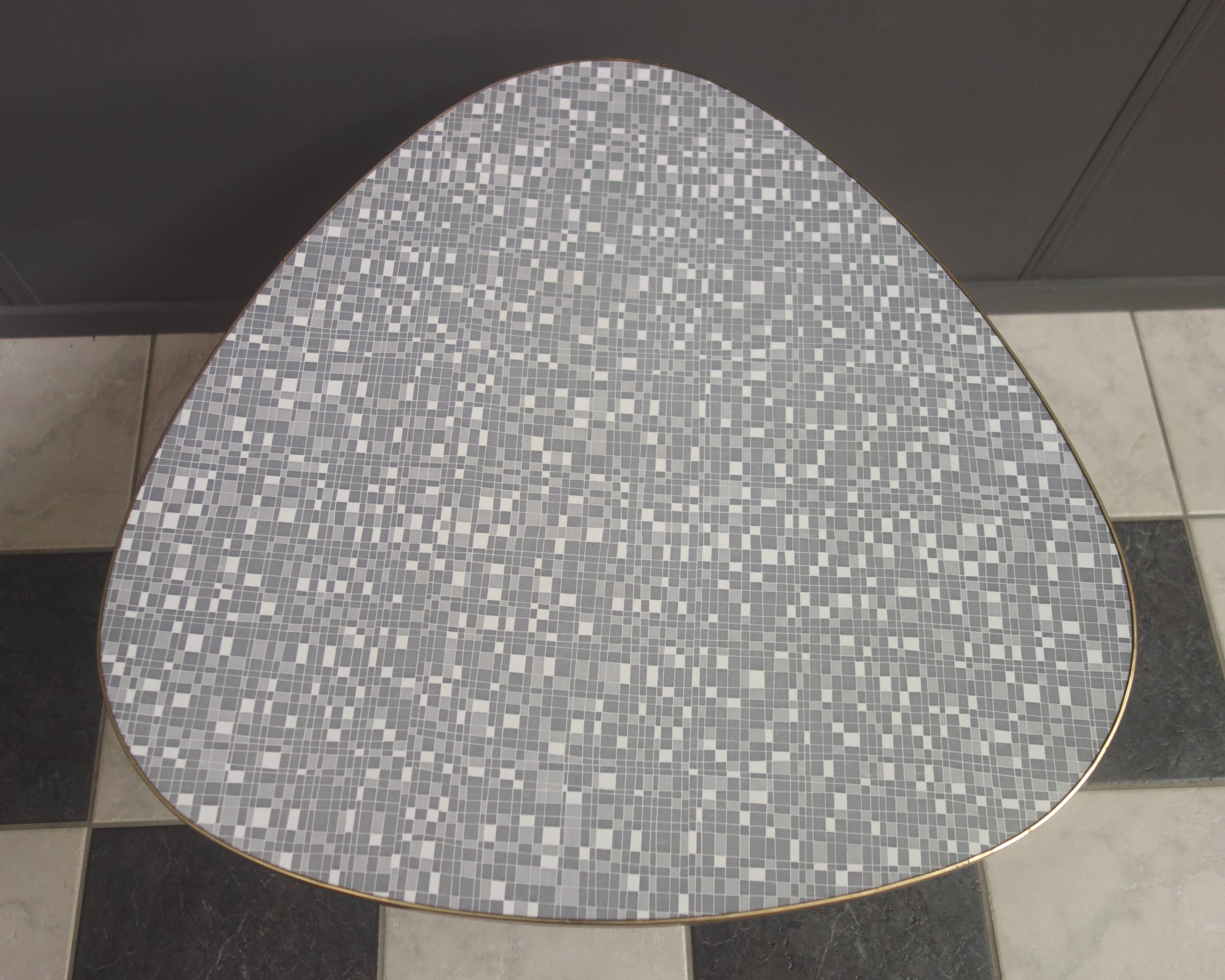Triangle shape coffee table in grey 1960s
