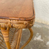 Vintage rattan magazine table