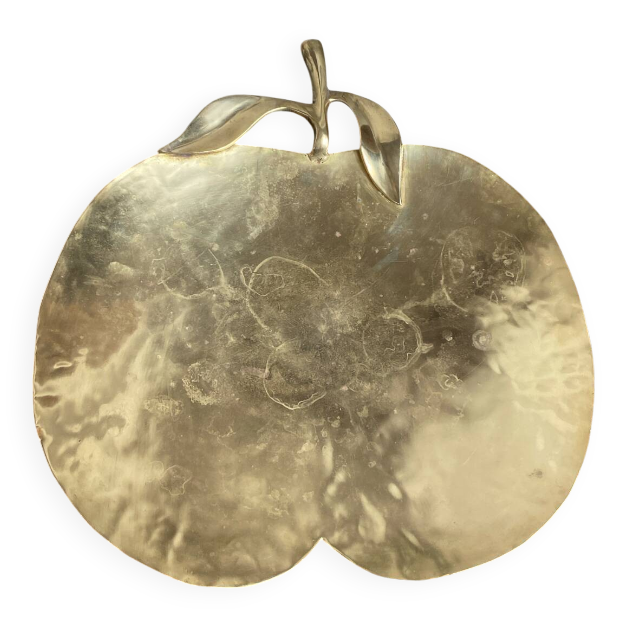 Large brass bowl, in the shape of an apple