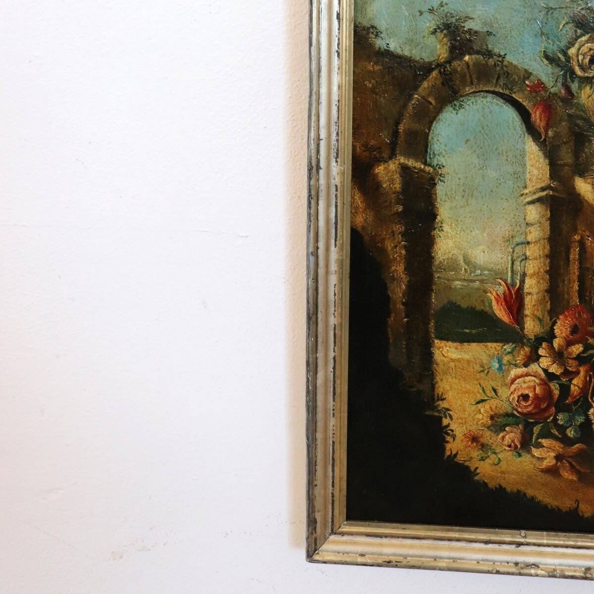 Nature morte antique, huile sur toile, Italie, 19e siècle