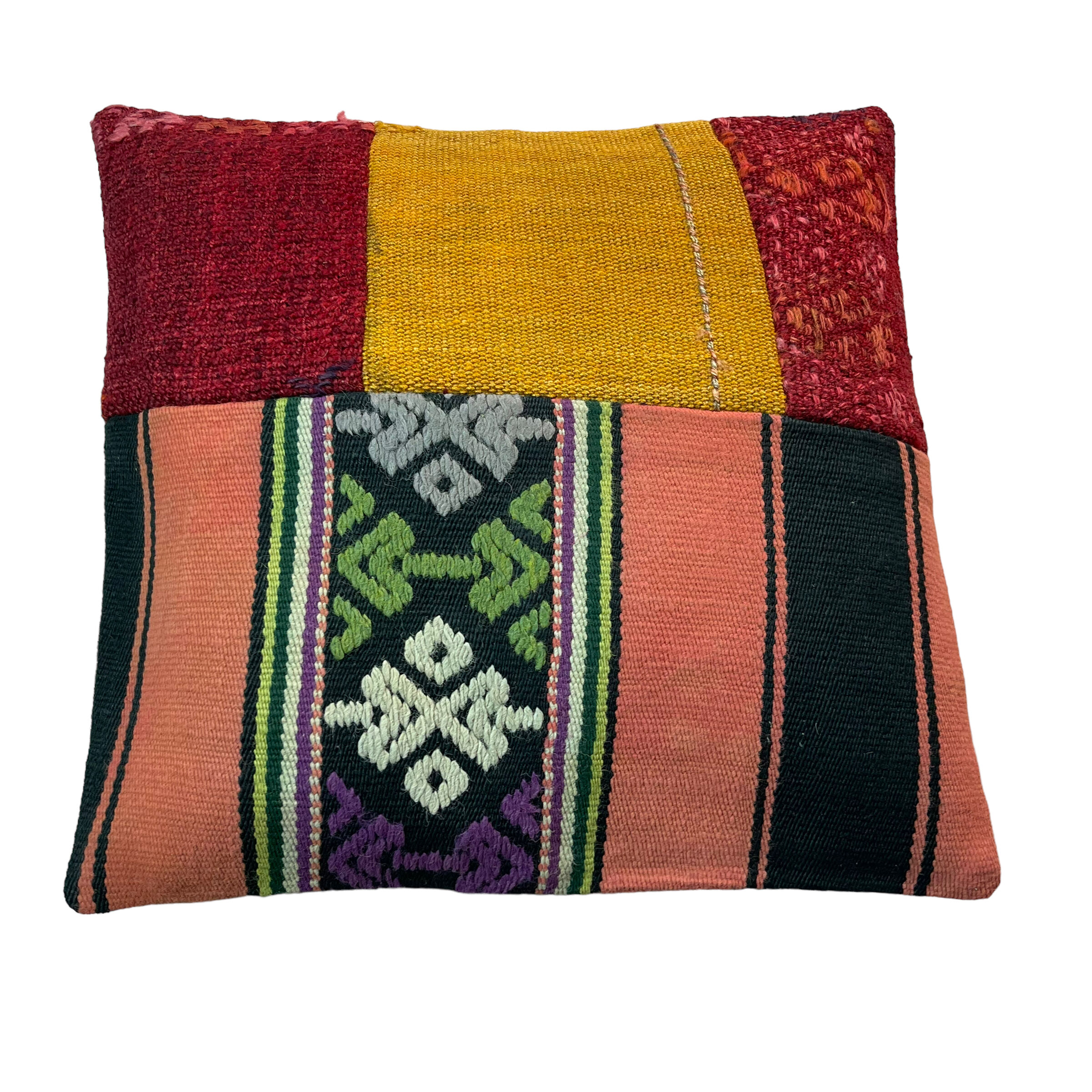 Vintage turkish kilim cushion cover, 40 x 40 cm