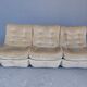 Salon baquet en velours beige vintage années 70
