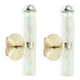 Pair of Mid-Century Glass Wall Lamps from Kaiser Leuchten, Germany, 1960s