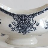 Ironware sauce boat with blue palmette decoration