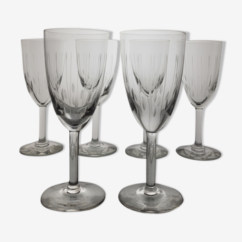 Set of 6 crystal wine glasses