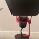 Paire d'appliques vintage orientables, métal laqué noir et rouge, France années 80