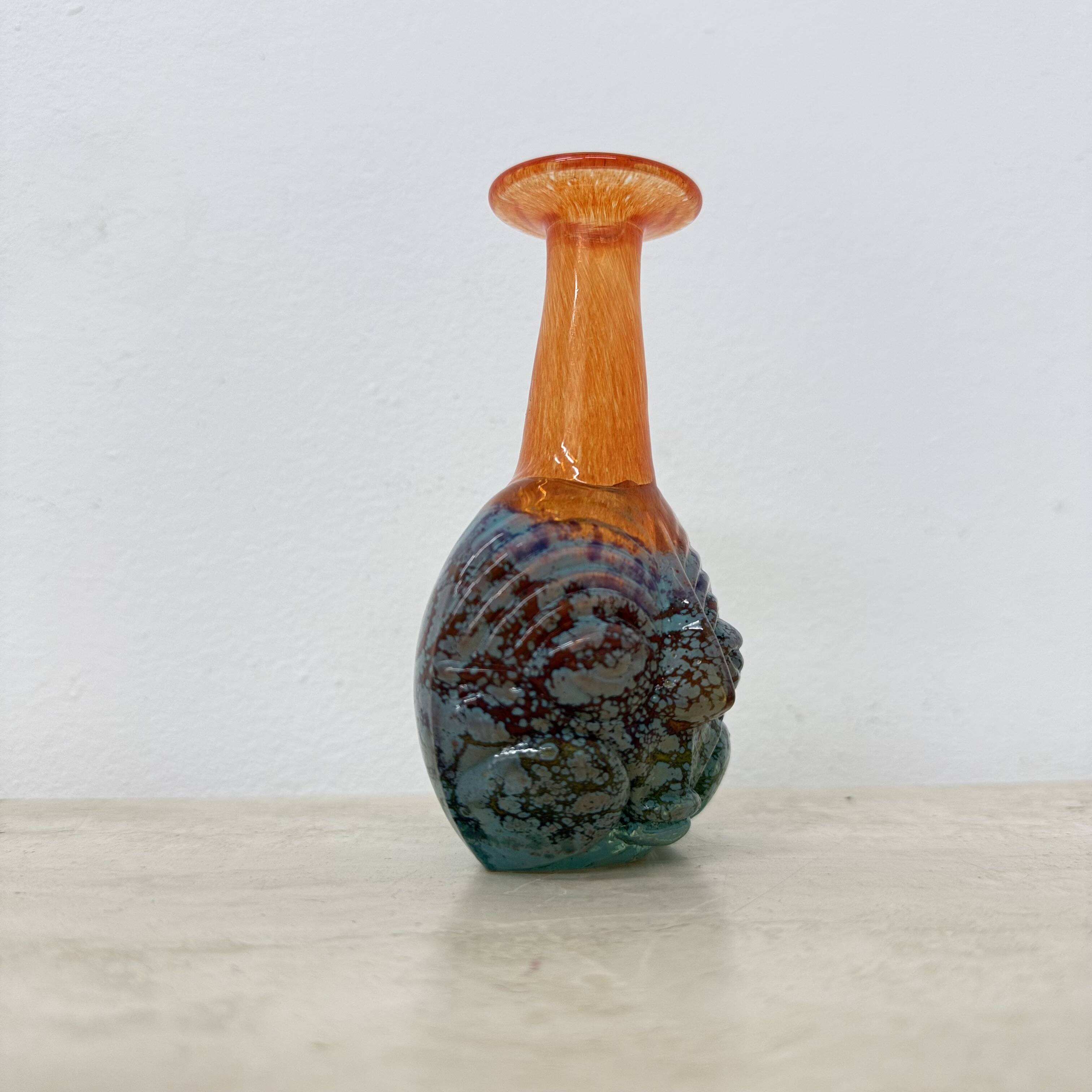 Rare Kjell Engman for Kosta Boda Sweden vase Rio face glass miniature vase