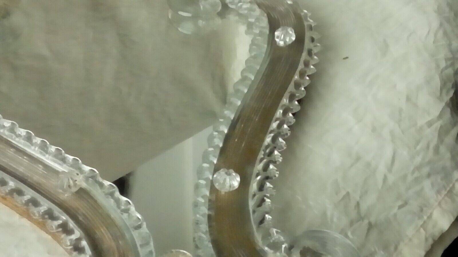 Venetian wall mirror in murano glass on wood 50s-60s