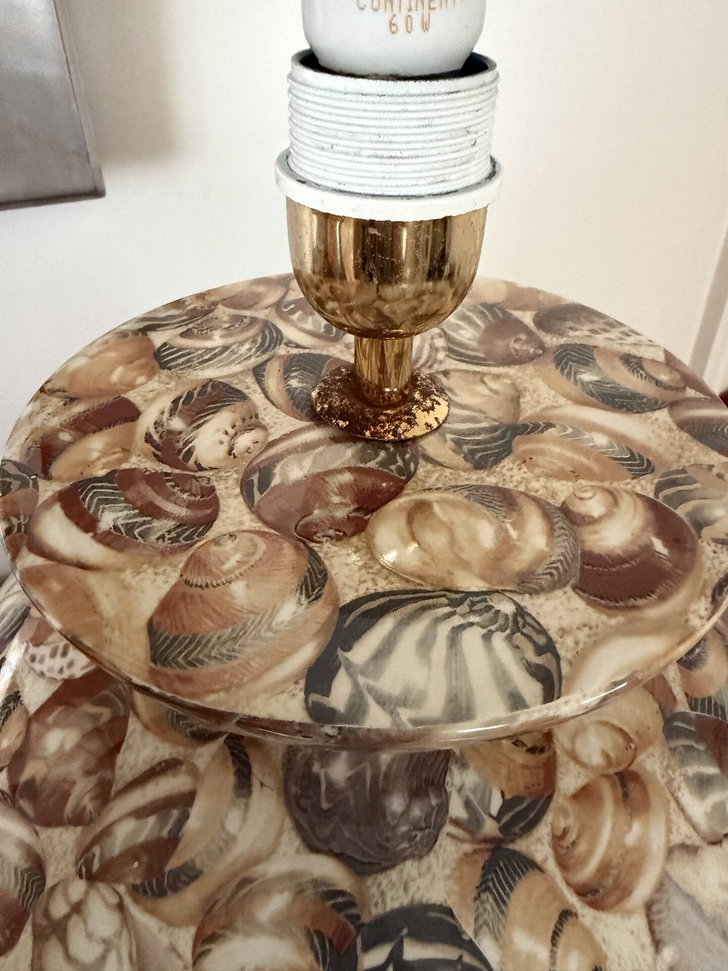 Lamp base Lancel Paris vintage - made in Italy - shell decor