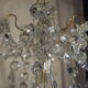 Ancient bronze and pampilles chandeliers with facets and crystal cups - old style - 6 fires