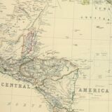 Map of Cuba and The Caribbean Sea circa 1869 Keith Johnston Royal Atlas Hand coloured map