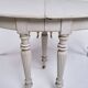 Round Dining Table - Gustavian Style - Gray Painted - Round Legs - Brass Wh