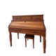 Louis-Philippe style cylinder desk in solid wood, matching stool.