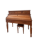 Louis-Philippe style cylinder desk in solid wood, matching stool.