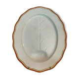 Plat de présentation sur pied a bordure orange XIX siècle