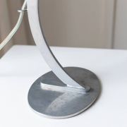 Pair of White Murano Glass Cloud Table Lamps with Chrome Stems, Italy 1980s