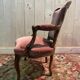 Fauteuil cabriolet de style Louis XV  velours rose