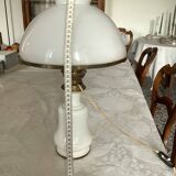 White opaline oil lamp mounted