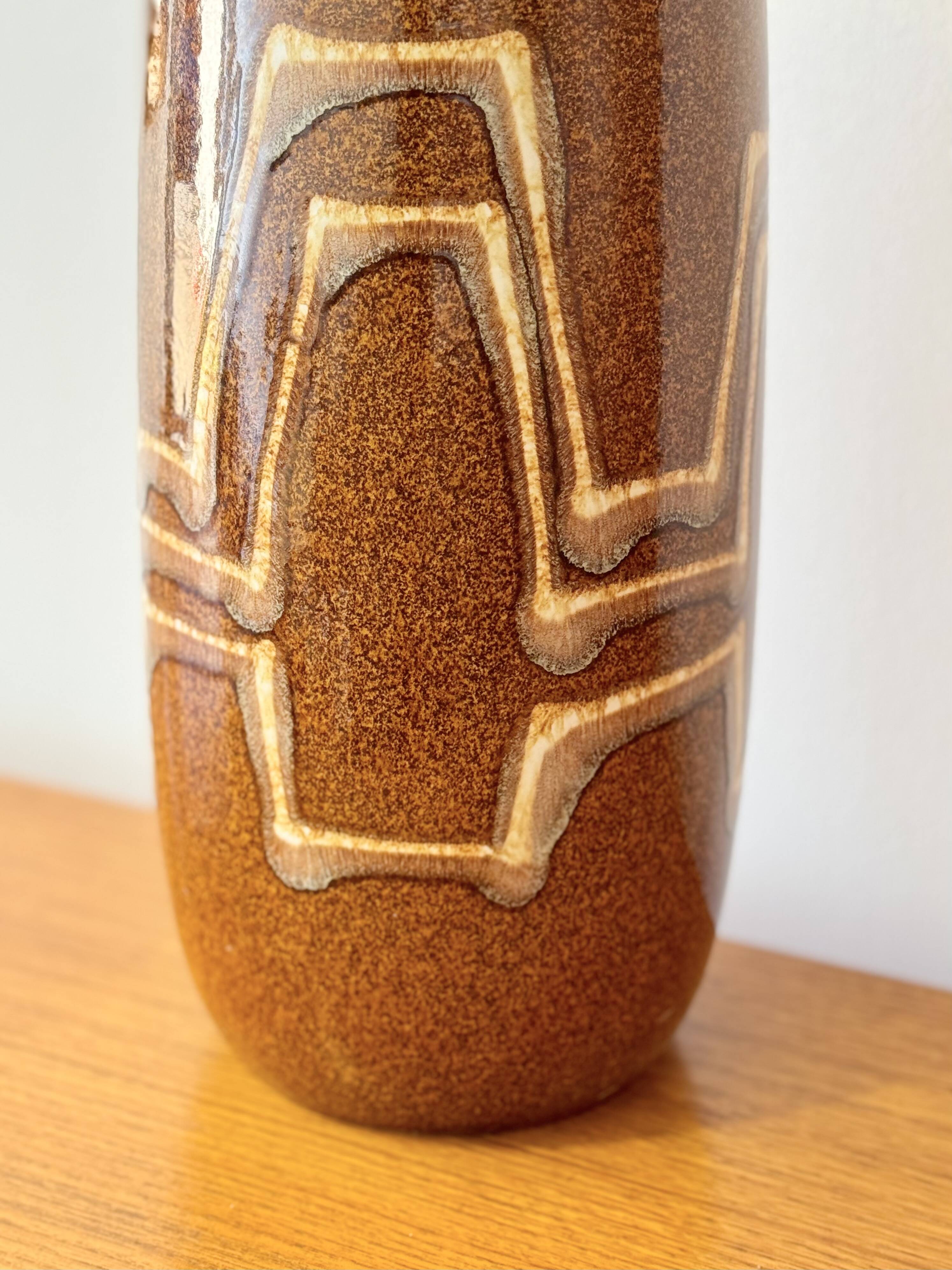 Vintage Brown Scheurich Keramik West German Vase