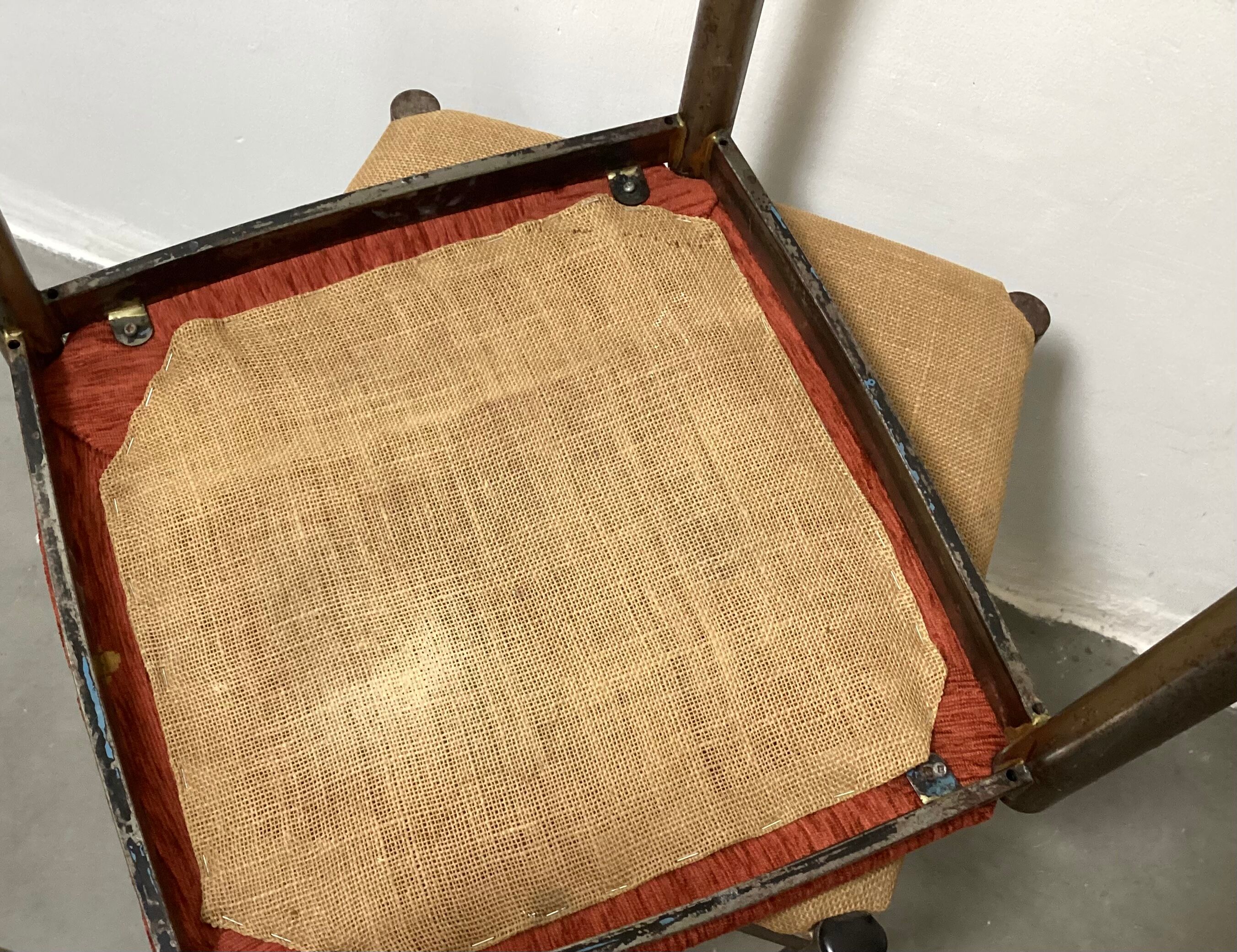 Two tubular steel stools