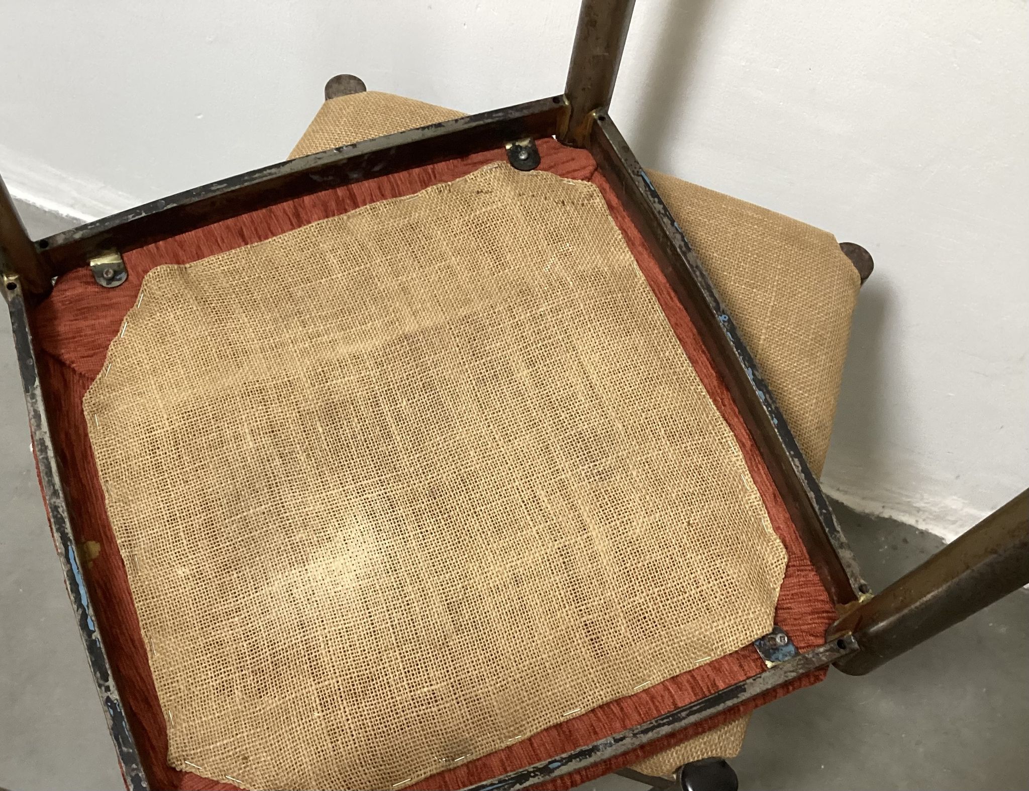 Two tubular steel stools