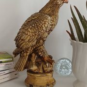 Statue d'aigle en plâtre vintage