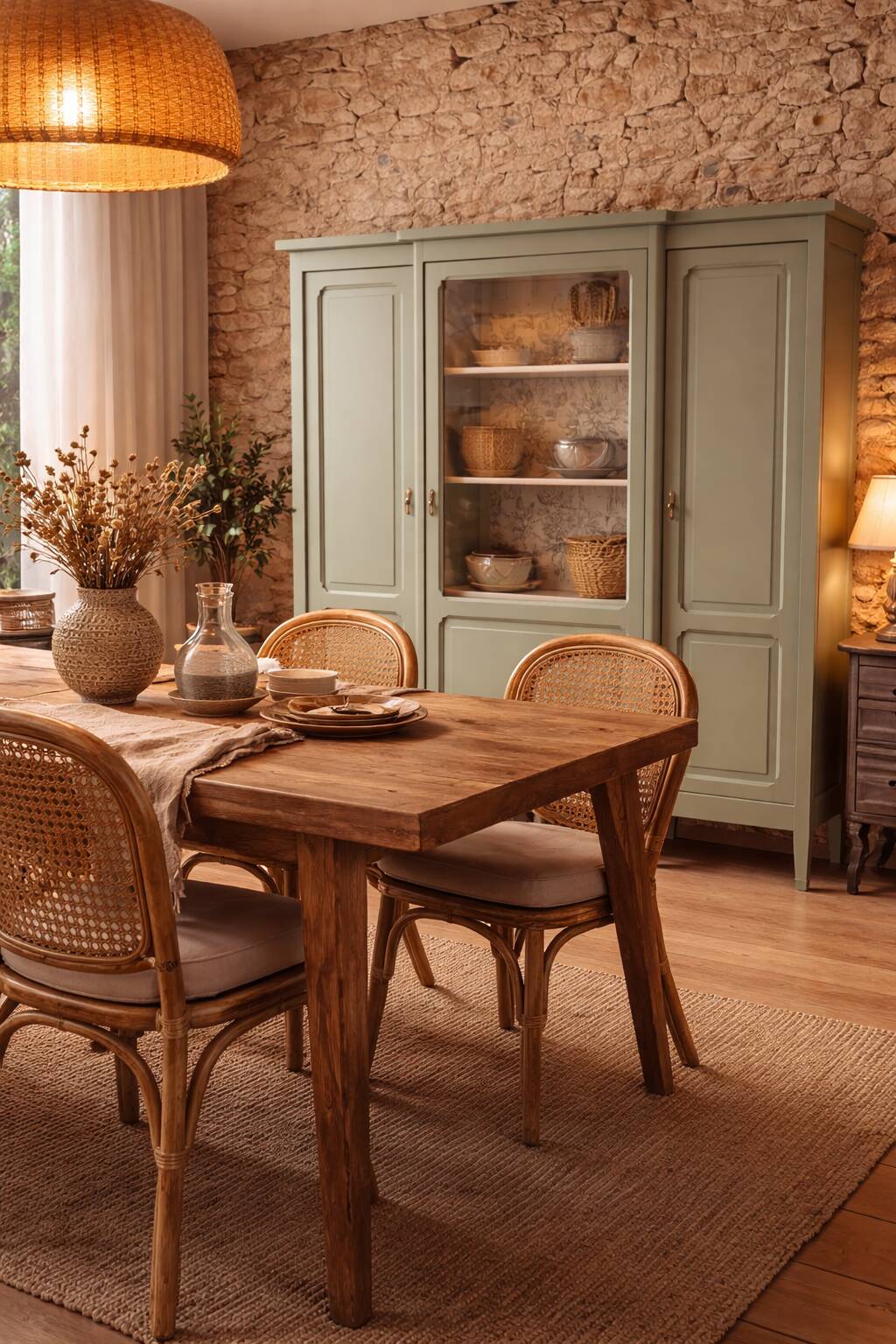 Bronze green display cabinet bookshelf