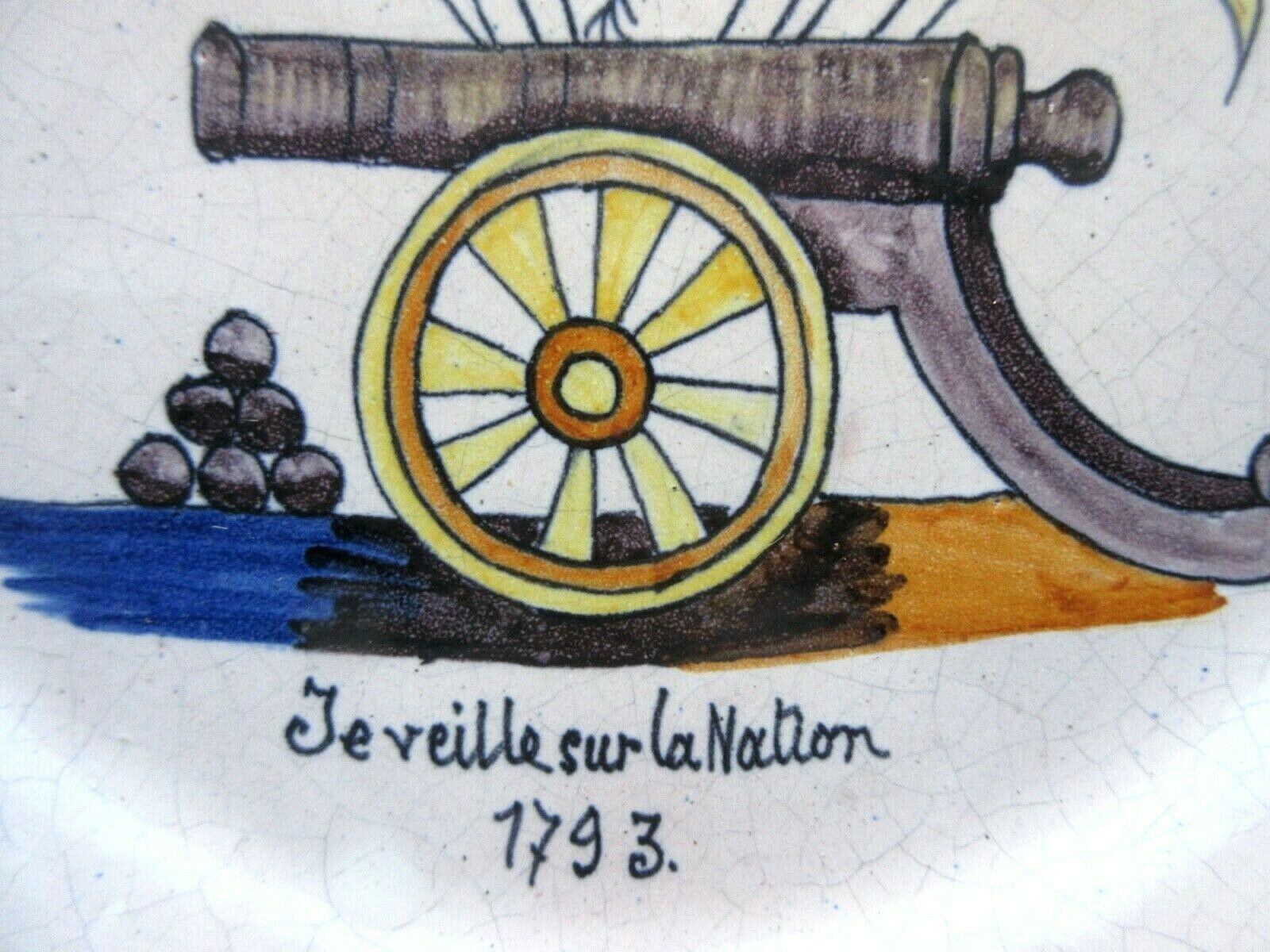 Revolutionary plate: I watch over the Nation 1793, COQ on cannon