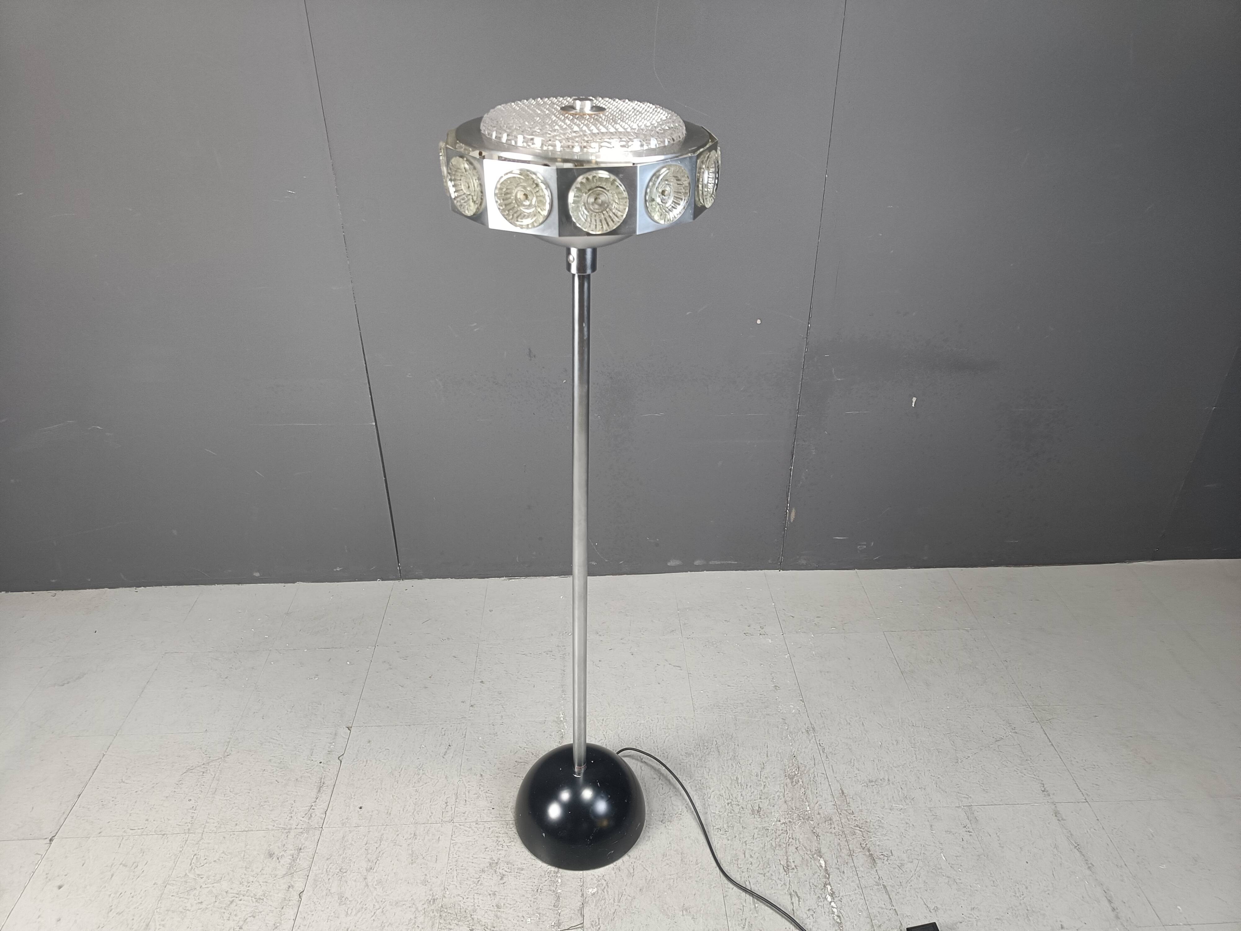 Vintage spacec age ufo floor lamp, 1970s