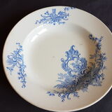 Hollow plate in earthenware decorated with flowers