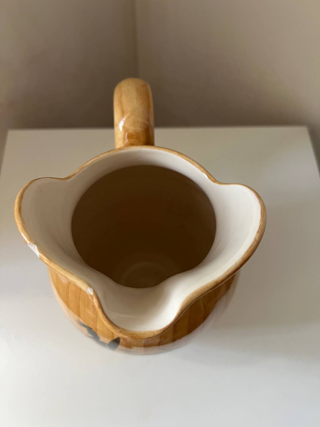 Vallauris Grandjean Jourdan pitcher with wood effect, 1950