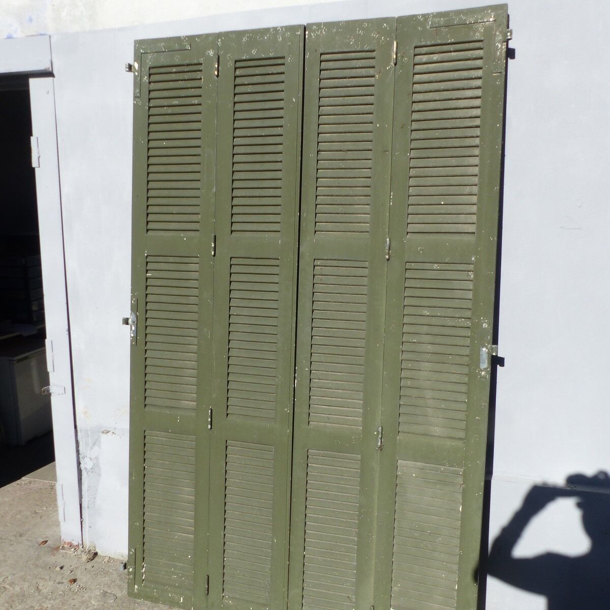 Set of 4 wooden shutters width 140 cm height 228 cm