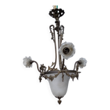 Napoleon iii chandelier in bronze and opaline