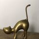 Animaux "le chat et le chevreuil" en laiton doré vintage 60