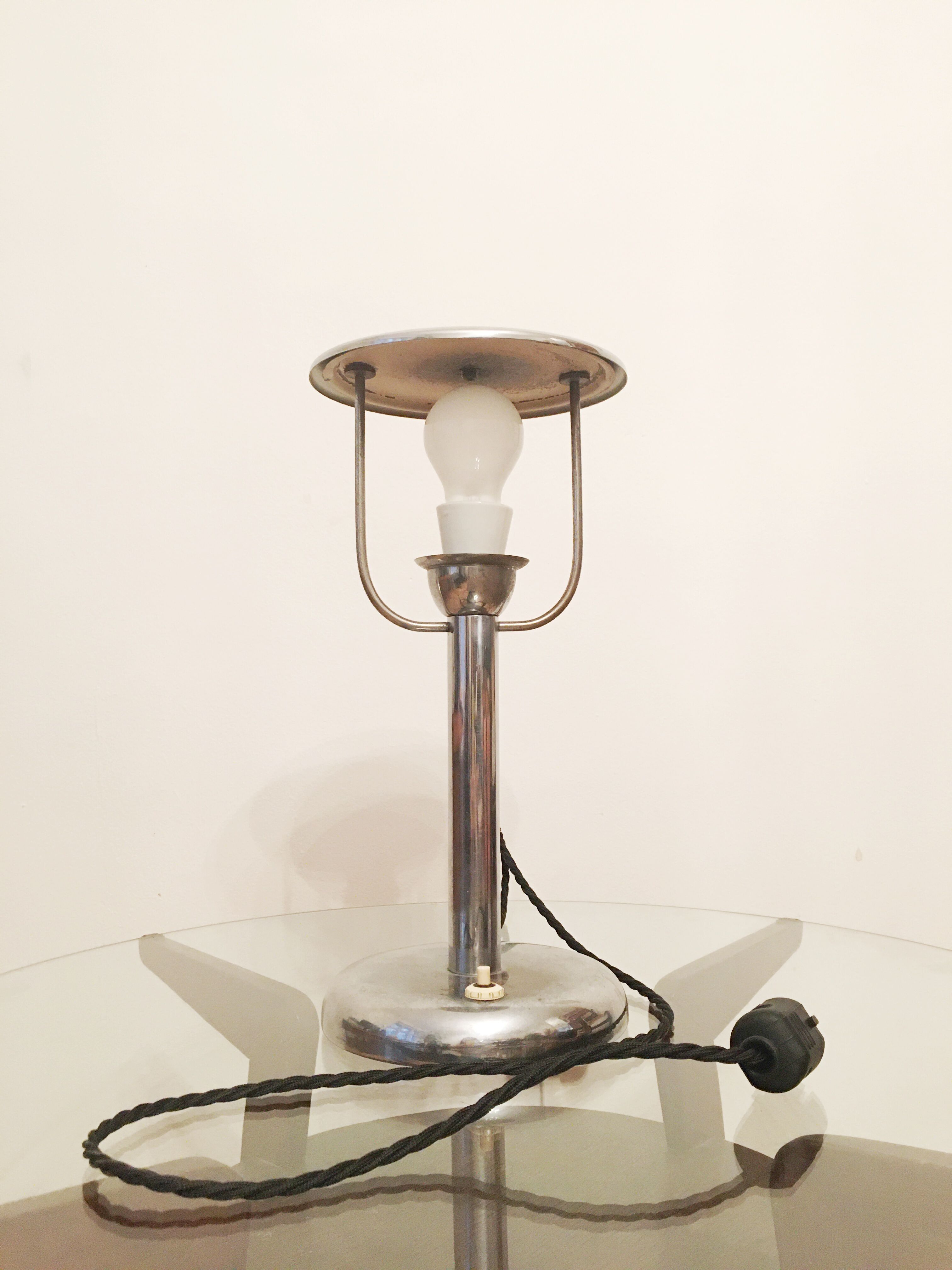 Art deco Steel Table Lamp by Napako, 1930s