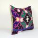 Housse de coussin brodée vintage 46x46 cm