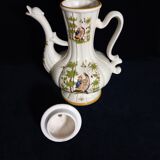 Faience ewer with dragon's head spout - decor 'vieux moustier'