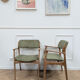 Vintage Erik Buch chair pair - oak & velvet