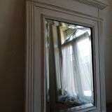 Beveled fireplace mirror