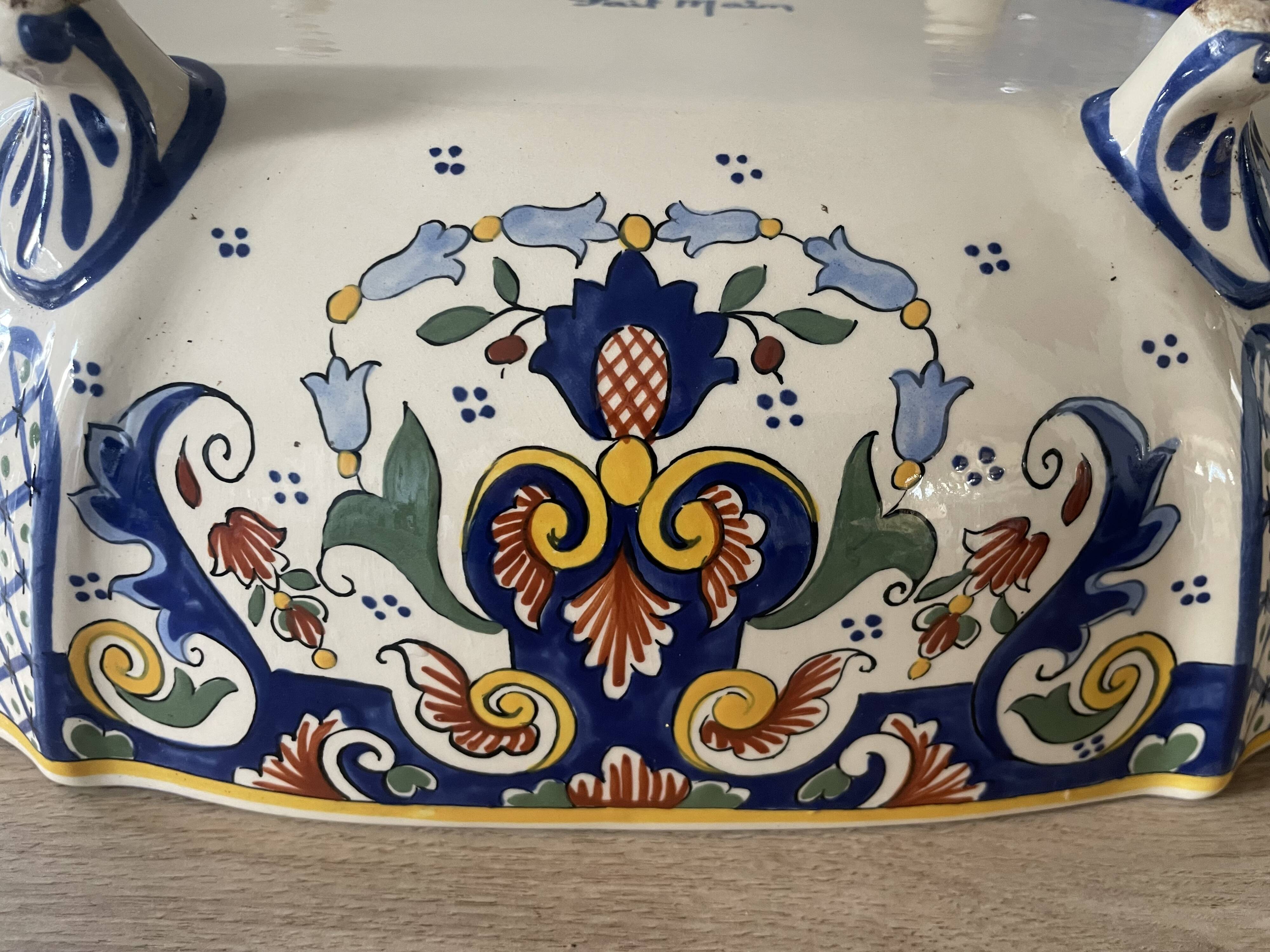 Desvres old Rouen faience plate